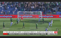 il cagliari dura un tempo il sassuolo vince 2 1 quarto ko consecutivo
