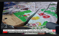 sassari ecco l arazzo dei diritti gli studenti chiedono pace e rispetto