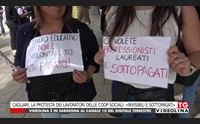 cagliari la protesta dei lavoratori delle coop sociali invisibili e sottopagati