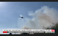 incendi nel cagliaritano paura a quartu il fuoco lambisce le case