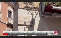 cagliari incendio doloso in via del collegio la moschea nel mirino