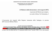 continuit marittima revoca dei bandi ecco l istanza della regione
