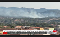 incendi fiamme nella campagne di arzachena paura anche a monserrato